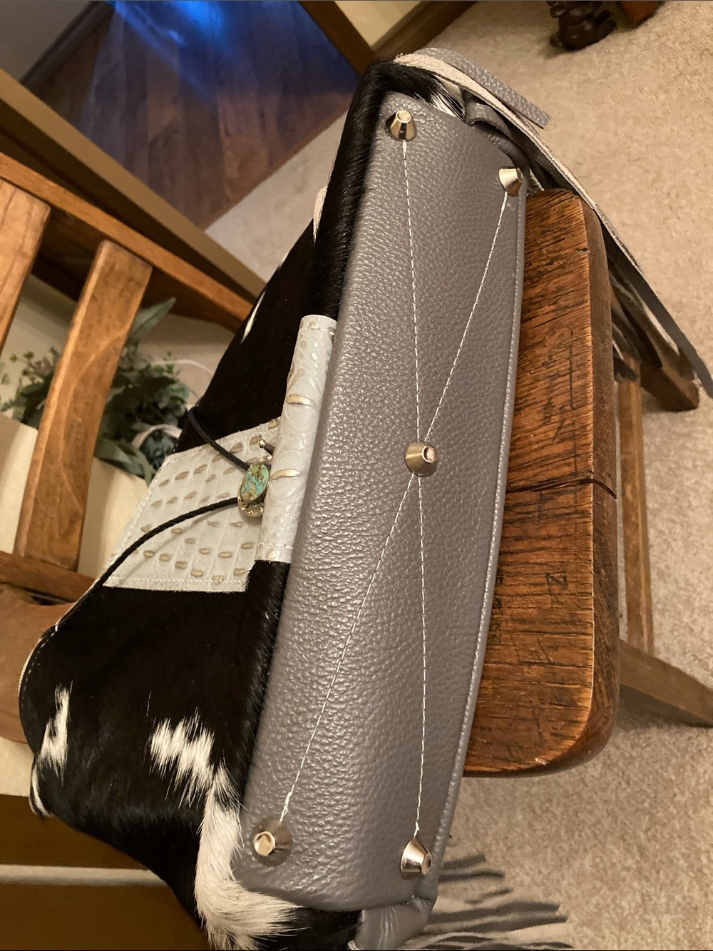 Dancing Cactus Designs OOAK Oakley Fringe Bag w/Authentic Turquoise Bolo NWOT - Picture 10 of 10